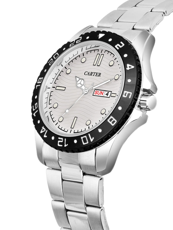 Sandy D Carter Metal Silver Analogue Round Watches for Men_Sandy D Carter-183-SL