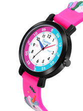 Fantasy World Pink 3D Print Rubber Strap Time Teacher Analog Watch Boys & Girls FW-25-BK-08