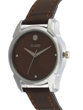 Fluid  Brown Round Leather Strap Analog Watches for Women FLWatch24-736L-BR01
