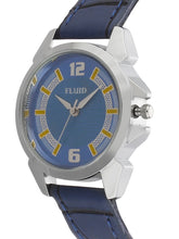 Fluid  Blue Round Leather Strap Analog Watches for Women FLWatch24-743L-BL01