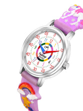 Fantasy World Pink 3D Print Rubber Strap Time Teacher Analog Watch Boys & Girls FW-25-SL-18