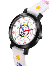 Fantasy World White 3D Print Rubber Strap Time Teacher Analog Watch Boys & Girls FW-25-BK-04