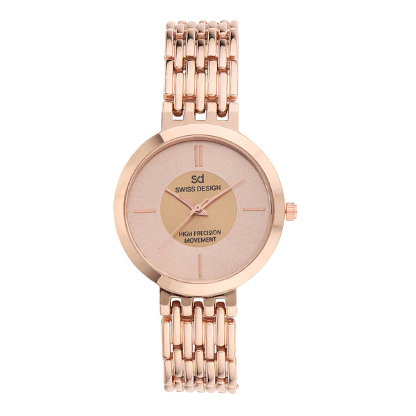 Fluid Rose Gold Stylish Analog Metal Watch For Women SDWatch24-028-RG01