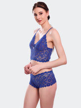 Fleurt R.Blue Lycra Lace Lingerie Set - One Size (Free Size) For Women Fleurt-Set-170-R.BL