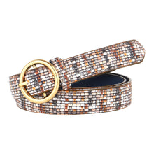 Sandy D Carter Women Brown Synthetic Leather Waist Belt for Jeans & Formal Paint SDC-22-543-PTBR
