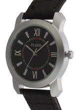 Fluid  Black Round Leather Strap Analog Watches for Women FLWatch24-746L-BK01
