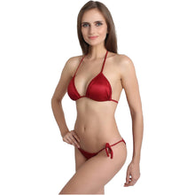 Fleurt Red Lycra Forbes Bikni Set I Lingerie Set - One Size (Free Size) For Women Fleurt-Set-Bikini-P5-RD