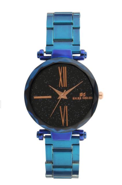 Fluid Blue Stylish Analog Metal Watch For Women SDWatch24-CH-913-BL