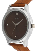 FLUID Tan Leather Strap Watches For Men FLWatch24-737G-TN01