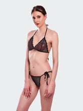Fleurt Black Lycra Net Bikni Set I Lingerie Set - One Size (Free Size) For Women Fleurt-Set-208-NEW-BK