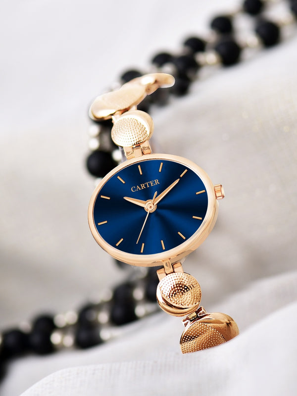 Sandy D Carter Metal Blue Analogue Round Watches for Women_Sandy D Carter-208-BL