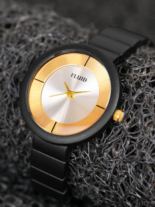 Fluid  Black Round Metal Strap Analog Watches for Women FLWatch23-014-BK01
