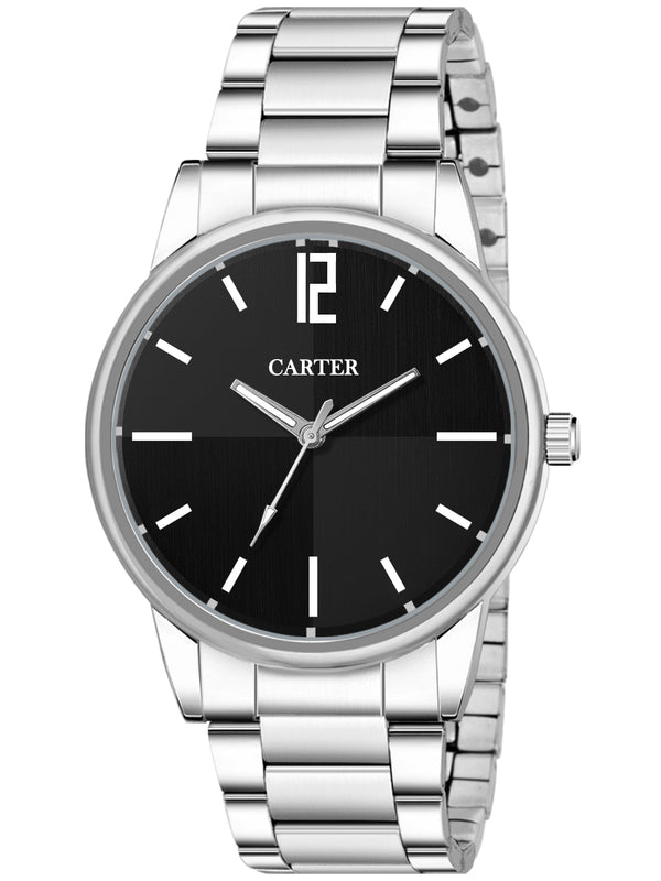 Sandy D Carter Metal Black Analogue Round Watches for Men_Sandy D Carter-187-BK