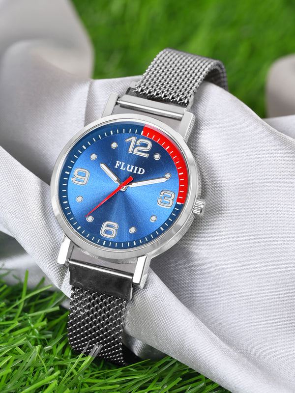 Fluid  Silver Round Allow Strap Analog Watches for Women FLWatch23-023-SL02