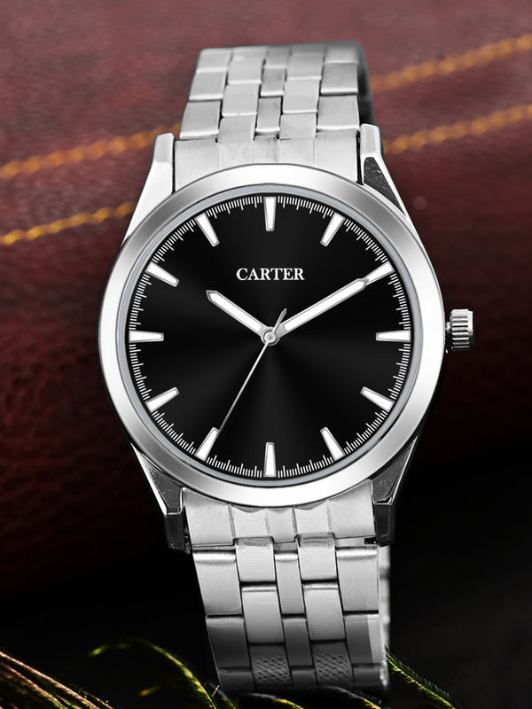 Sandy D Carter Metal Black Analogue Round Watches for Men_Sandy D Carter-195-BK