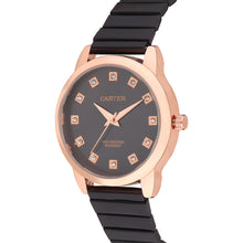 Sandy D Carter Metal Rose Gold Analogue Round Watches for Women_SDC24-60-RG-BK