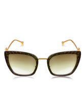 Celebrity Brown Plastic and Metal Frame With Brown UV Protected Lens Oversized Sunglasses for Women_6953-BK