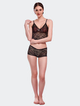Fleurt Black Lycra Lace Lingerie Set - One Size (Free Size) For Women Fleurt-Set-170-BK