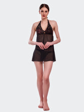Fleurt Black Power Net Honey Moon Dress Dress for Women HOBF-BD-99-BK