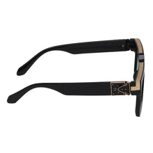 Celebrity Black Plastic Frame With Blue UV Protected Lens Rectangular Sunglasses for Men & Women_CLIMB-04