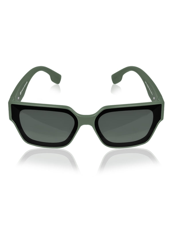Celebrity Green Polycarbonate Frame With Grey UV Protected Lens Browline Sunglasses for Unisex_LH101-GR