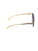 Celebrity Black Polycarbonate Frame With Black UV Protected Lens Browline Sunglasses for Unisex_2683-BK