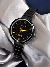 Sandy D Carter Metal Black Analogue Round Watches for Women_SDC24-63-BK