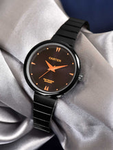 Sandy D Carter Metal Black Analogue Round Watches for Women_SDC24-70-BK