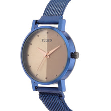 Fluid  Blue Round Allow Strap Analog Watches for Women FLWatch24-Mag-BL-08