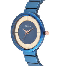 Fluid  Blue Round Metal Strap Analog Watches for Women FLWatch23-004-BL01