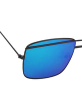 Celebrity Full Rim Black Metal Frame With Blue UV Protected Lens Squire Sunglasses for Men & Women_7603607