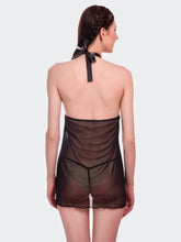 Fleurt Black Spendex Net Baby Doll Dress for Women HOBF-BD-142-NEW-BK