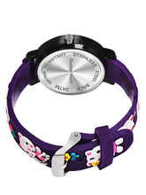 Fantasy World Purple 3D Print Rubber Strap Time Teacher Analog Watch Boys & Girls FW-25-BK-02