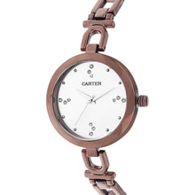 Sandy D Carter Metal White Analogue Round Watches for Women_SDC24-17-WH