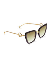 Celebrity Brown Plastic and Metal Frame With Brown UV Protected Lens Oversized Sunglasses for Women_6953-BK