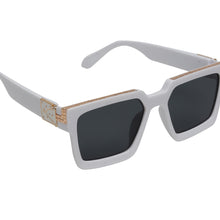 Celebrity White Plastic Frame With Black UV Protected Lens Rectangular Sunglasses for Men & Women_EDDY-07
