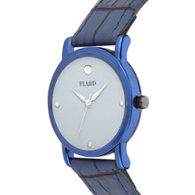 Fluid  White Round Leather Strap Analog Watches for Women FLWatch24-788L-WH01