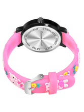 Fantasy World Pink 3D Print Rubber Strap Time Teacher Analog Watch Boys & Girls FW-25-BK-11