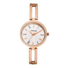 Sandy D Carter Metal White Analogue Round Watches for Women_SDC24-39-WH
