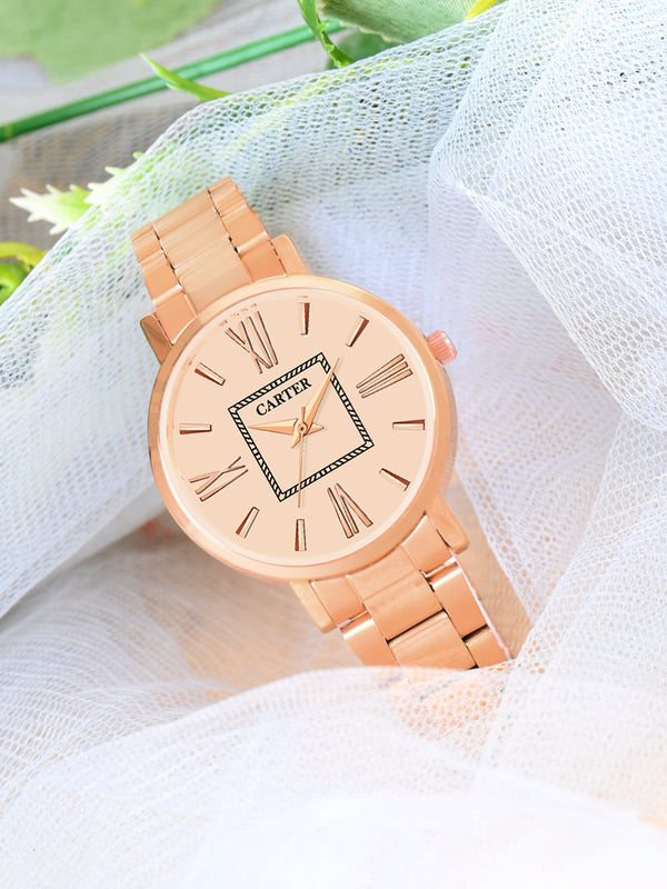 Sandy D Carter Metal Rose Gold Analogue Round Watches for Women_Sandy D Carter-154-CP