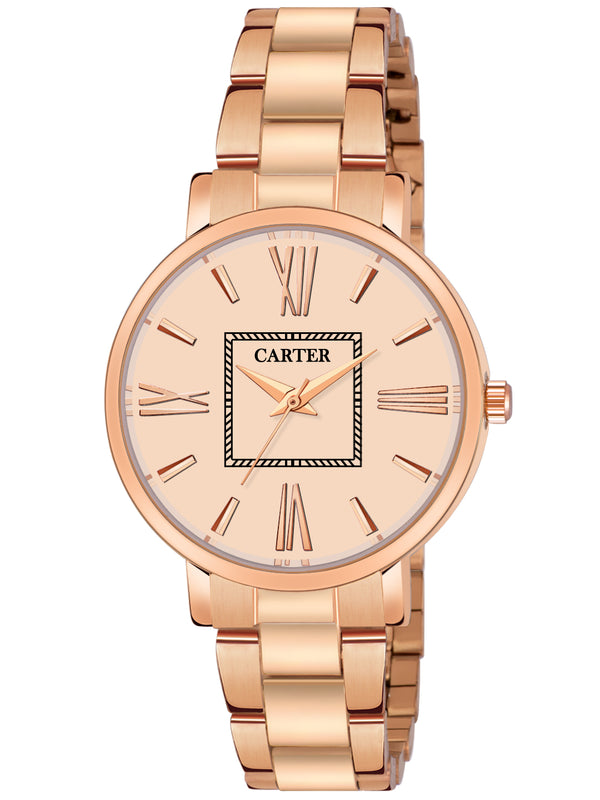 Sandy D Carter Metal Rose Gold Analogue Round Watches for Women_Sandy D Carter-154-CP