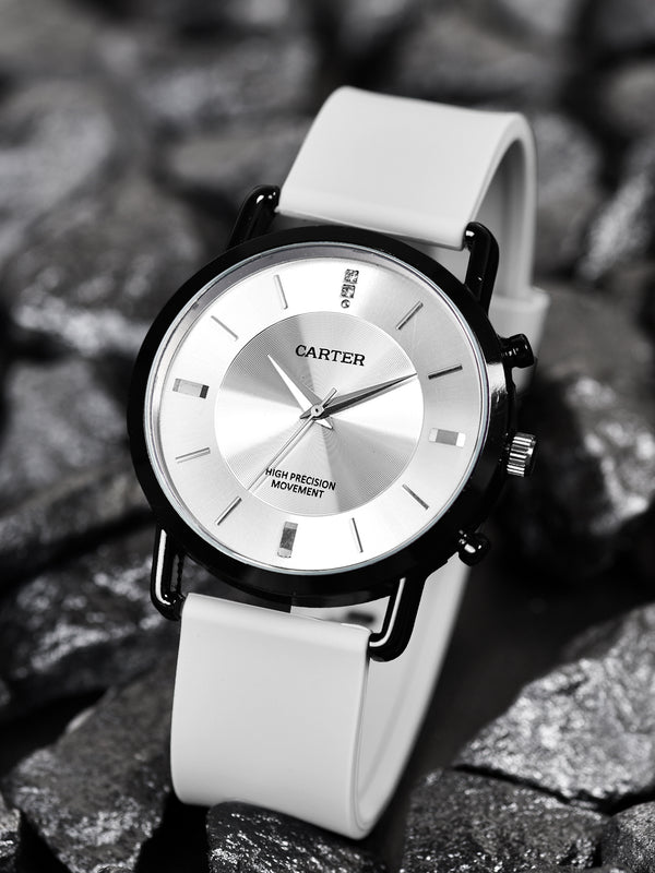 Sandy D Carter Silicon Grey Analogue Round Watches for Men_SDC24-92-GRY