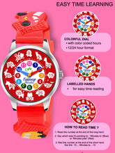 Fantasy World Red 3D Print Rubber Strap Time Teacher Analog Watch Boys & Girls FW-25-SL-17