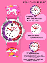 Fantasy World Pink 3D Print Rubber Strap Time Teacher Analog Watch Boys & Girls FW-25-SL-04