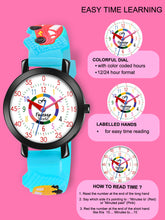 Fantasy World Blue 3D Print Rubber Strap Time Teacher Analog Watch Boys & Girls FW-25-BK-05