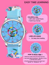 Fantasy World Blue 3D Print Rubber Strap Time Teacher Analog Watch Boys & Girls FW-25-SL-11