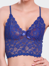 Fleurt R.Blue Lycra Lace Lingerie Set - One Size (Free Size) For Women Fleurt-Set-170-R.BL