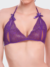 Fleurt Purple Lycra Net Bikni Set I Lingerie Set - One Size (Free Size) For Women Fleurt-Set-206-PR