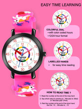 Fantasy World Pink 3D Print Rubber Strap Time Teacher Analog Watch Boys & Girls FW-25-BK-06