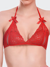 Fleurt Red Lycra Net Bikni Set I Lingerie Set - One Size (Free Size) For Women Fleurt-Set-206-RD
